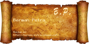 Berman Petra névjegykártya
